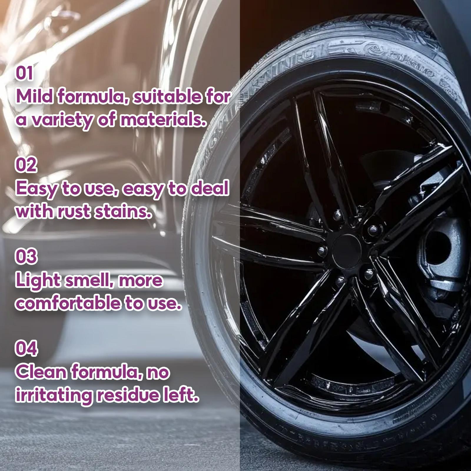 Advanced Wheel & Rim Cleaner Spray – Non-Acidic Formula for Deep Cleaning – Safe for Aluminum, Chrome & Alloy Wheels – Instant Brake Dust Dissolver 120ml/4 fl.oz