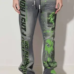 Justice Flare Sweat Joggers with Graphic and Rhinestone Details for Men