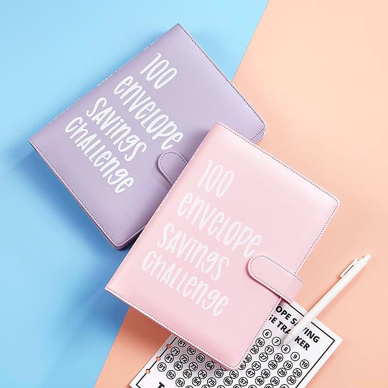 100 Envelopes Money Saving Challenge Money Saving Binder 100 Envelope Challenge Binder Savings Binder Envelope A5 Savings Challenge Book，weekly plan，budget organizer