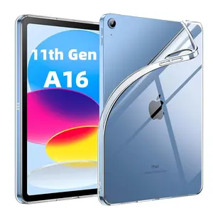 Transparent Tpu Case for iPad 10th Gen, Full Edge Protection, Shockproof, Clear Silicone Cover, Compatible with Apple Pencil
