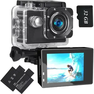 Action Camera 1080P  Camera 32GB Memory Card Action Cam 4xZoom 131ft Underwater  with 2 X  and Multi-Function Accessory(X2R)