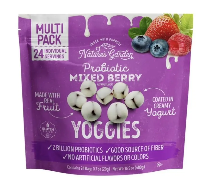 Natures Garden Probiotic Mixed Berry Yoggies 21oz (24x0.7oz), Fruit Snacks