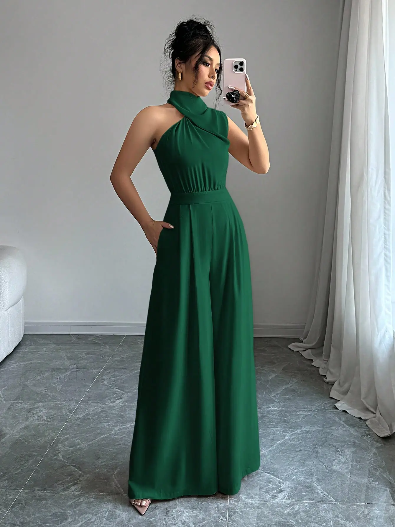 slim fit dress slacks One Shoulder Chiffon Bridesmaid Dress main image 0