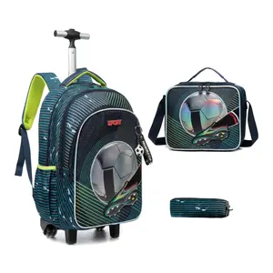 Rolling Backpack for Boys with Wheels and Lunch Bag, Perfect for School and Kindergarten Use, Elementary School Backpacks