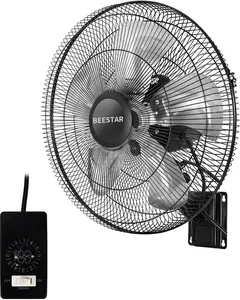 Heavy Duty 18 inch High Velocity Wall Mount 90 Degree Horizontal Oscillating Industrial Metal Fan for Warehouse,Greenhouse and Basement