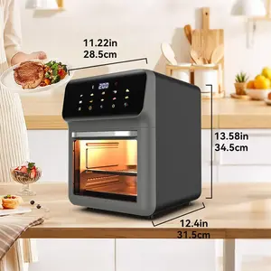 FD-1015B Digital Air Fryer for North American Home,1350W 110-120V Fast Heat 360° Hot Air Circulation,Metal Tube Heating Element,V-0 Fire Retardant Housing,3-Core Grounded Power Cord,192℃ Thermal Cutoff Safety,Multifunctional Oil-Free Healthy Fryer