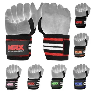 MRX Power Weightlifting Wrist Wraps for Men and Women - Premium Quality Bodybuilding Gym Workout Straps with Thumb Loops Grip