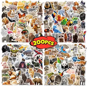 200 Pcs Unique Realistic Animal Adhesive Stickers - Carefully Selected for Animal Enthusiasts, Ideal for DIY Decoration on Journals, Luggage, Tablets, Adhesive Stickers Stickers