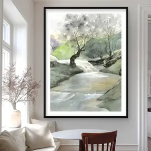 212 MAIN Matt Framed Print Wall Art - 36x48 in. Artistic Nature-Inspired Tree Illustration Artwork, Modern Home Decor Decoration for Relaxing Room, Ideal Gift for Home Supplies Enthusiasts