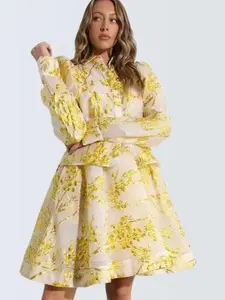 Lisa Organza Button Shirt and Skirt Sets Womenswear Puffy