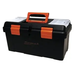 Homak BK00116004 16 Inch Plastic Tool Box with Tray and Dividers