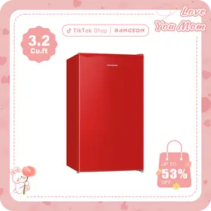 BANGSON 3.2 Cu.Ft Mini Fridge with Freezer Compact Energy-efficient Refrigerator Single Door Quiet Adjustable Temperature Small Drink Garage Room Portable Gift Idea, Christmas Gift Pink