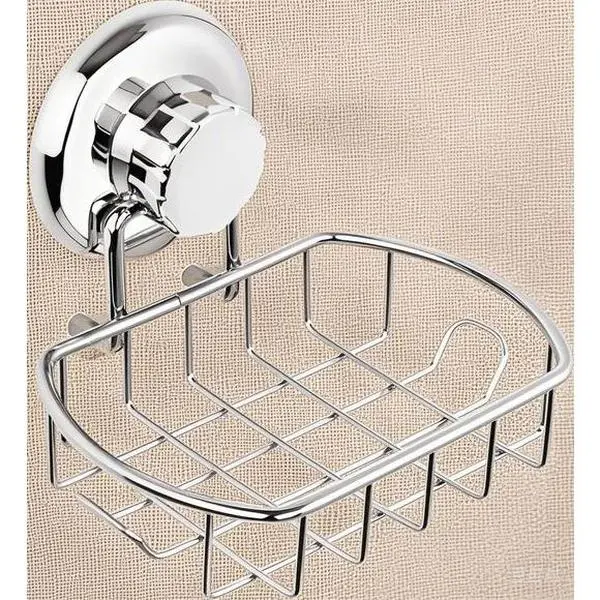 Stainless Steel Soap Holder, Rustproof SS304 Wall-Mounted Organizer with Strong Vacuum Suction Cup, Black Bathroom Kitchen Sponge & Soap Storage Space Saver
