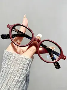 Women's Small Round Frame Fashion Glasses, New Design, Lightweight Comfortable, Versatile for Daily Commute Casual Street Photography