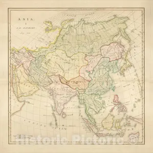 Asia - Manuscript Map, 1828 | Historical Map Reproduction