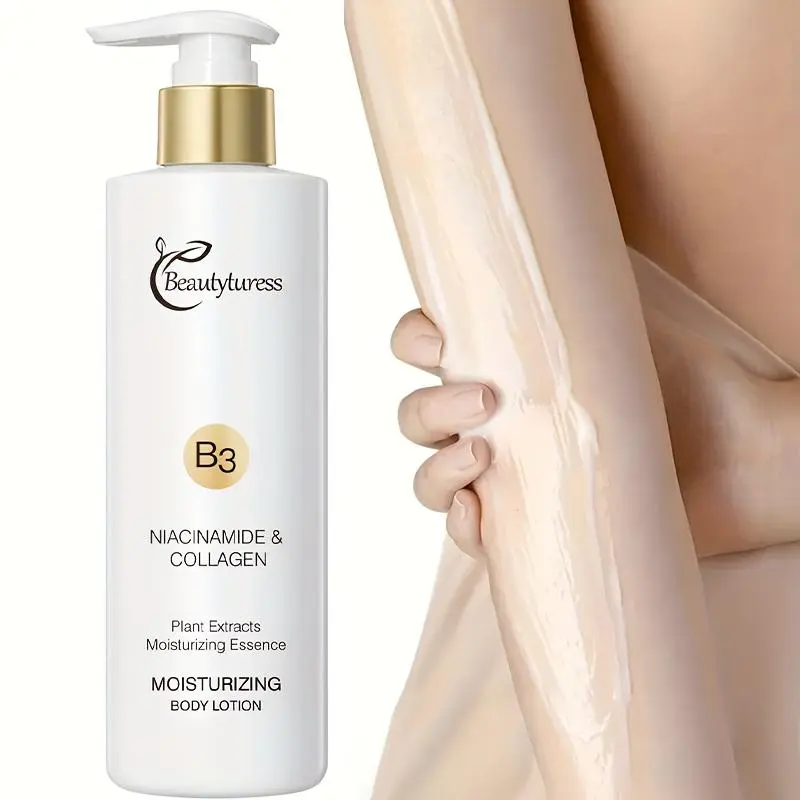 Niacinamide Collagen Moisturizing Body Lotion 250ml | Beautyturess Fall/Winter Body Care | Niacinamide & Collagen Formula | Lightweight & Hydrating | Suitable for All Skin Types | Great for Mom, Christmas, or Travel