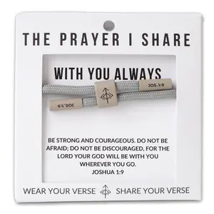 The Prayer I Share With You Always Joshua 1:9 Adjustable Bracelet Unisex Inspirational Religious Bible Verse Faith Polyester Cord