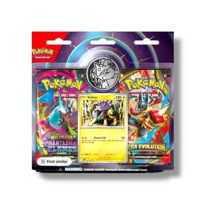Pokémon Raikou 2-Pack Blister - Foil TCG Card, Metallic Coin, 2 Booster Packs for Collector's Expansion