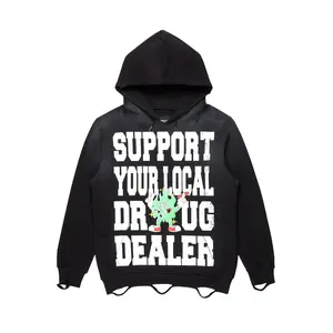 Tarl Black Distressed Graphic Relaxed Hoodie