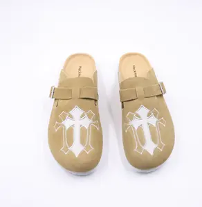 MECKMANLY Breathe I | Men’s Suede Leather Clogs, Mens Comfortable Slip on Shoe Textured Design Platform Footwear