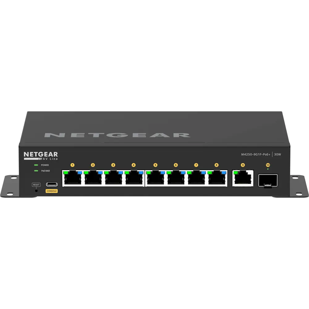NETGEAR AV Line M4250 GSM4210PD 8-Port Gigabit PoE+ Compliant Managed AV Switch with SFP (110W)