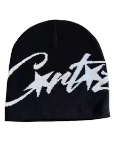 Unisex Star Letter Jacquard Knit Beanie Hat, Fashionable Y2K Style, Suitable for Daily Wear, Outdoor Sports, Street Parties, Jacquard Pattern