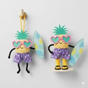 Cute Tropical Fabric Pineapple Plush Decoration, Hanging & Standing Home Decor Ornament for Summer Vibes, Home Parties & Gifting