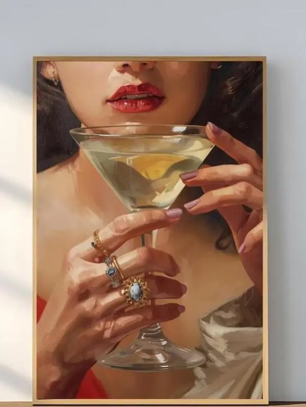 (unframed) Poster Dirty Martini Glam Old Money Cocktail Wall Art Luxury Feminine Fashion Print