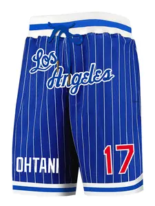 Men's Striped Print Letter & Figure Patched Drawstring Waist Basketball Shorts, Jersey Shorts, Casual Breathable Comfortable Pocket Mesh Shorts for Daily Wear