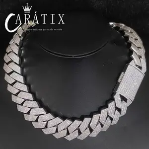 CARÁTIX -  25mm 6 Rows Cuban Chain Necklace   Cz Prong Necklace Thick Cuban Link Chain For Men Gift Valentine's Day Gift for Men & Girls & Boys Mothers' Day Gift #Springtok