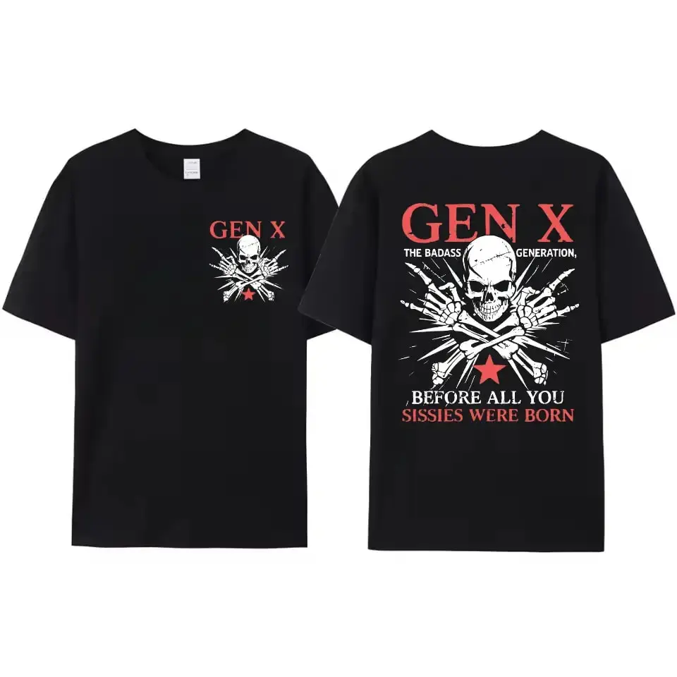 Men's Skull-Adorned Vest, T-Shirt & Sweatshirt with Premium Fabric, Classic Gen X Vibe, Pioneering Spirit Tribute, Love-Infused Menswear