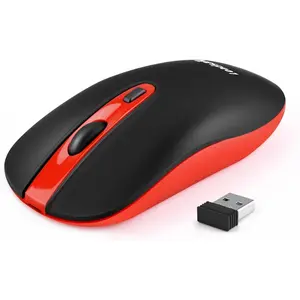 Rechargeable  Slim Cordless , 2.4G Portable Less Noise Optical  with 5 Adjustable DPI Levels for Laptop, Desktop, MacBook