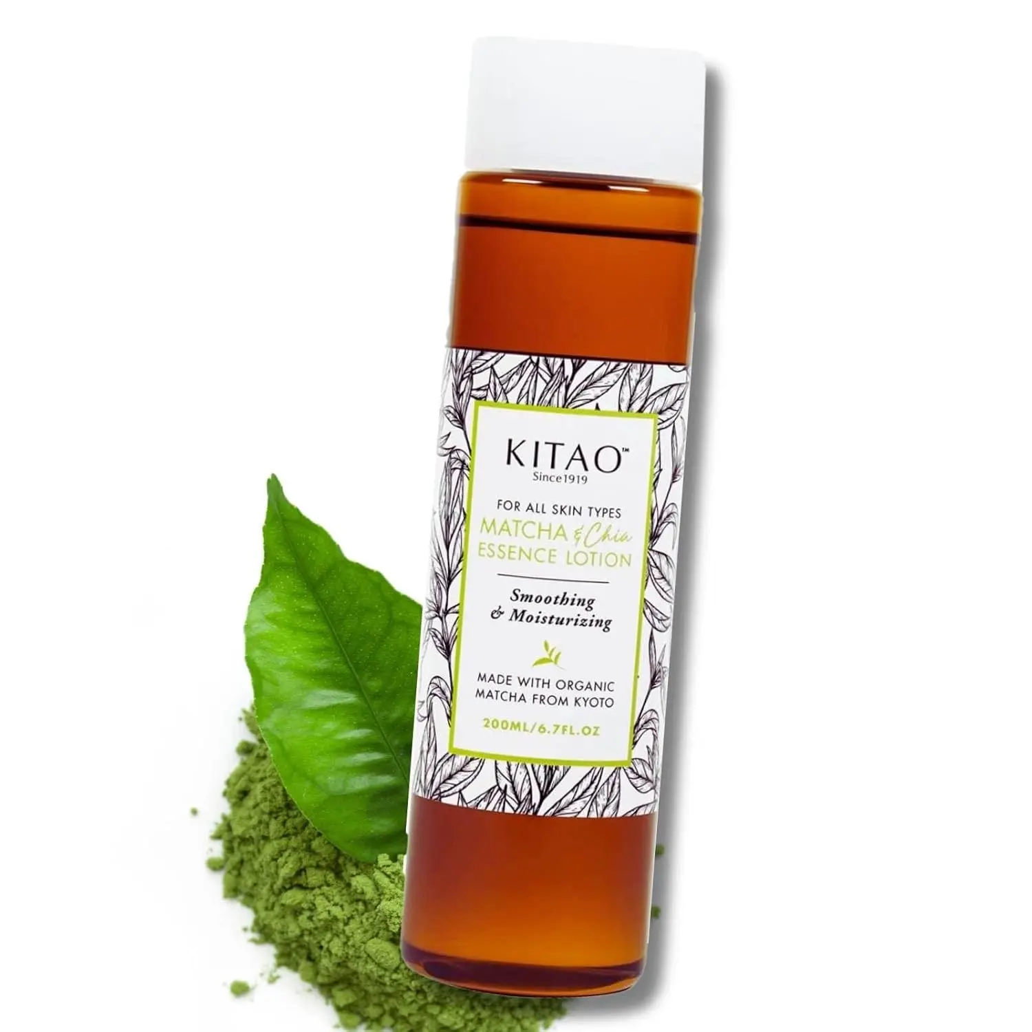 KITAO Non-Greasy Face Moisturizer,  Sensitive Skin Facial Lotion for Women, Organic & Natural Facial Moisturizer without Chemicals with Ecocert Matcha, Quinoa & Chia Made in Japan, 6.7 Fl Oz