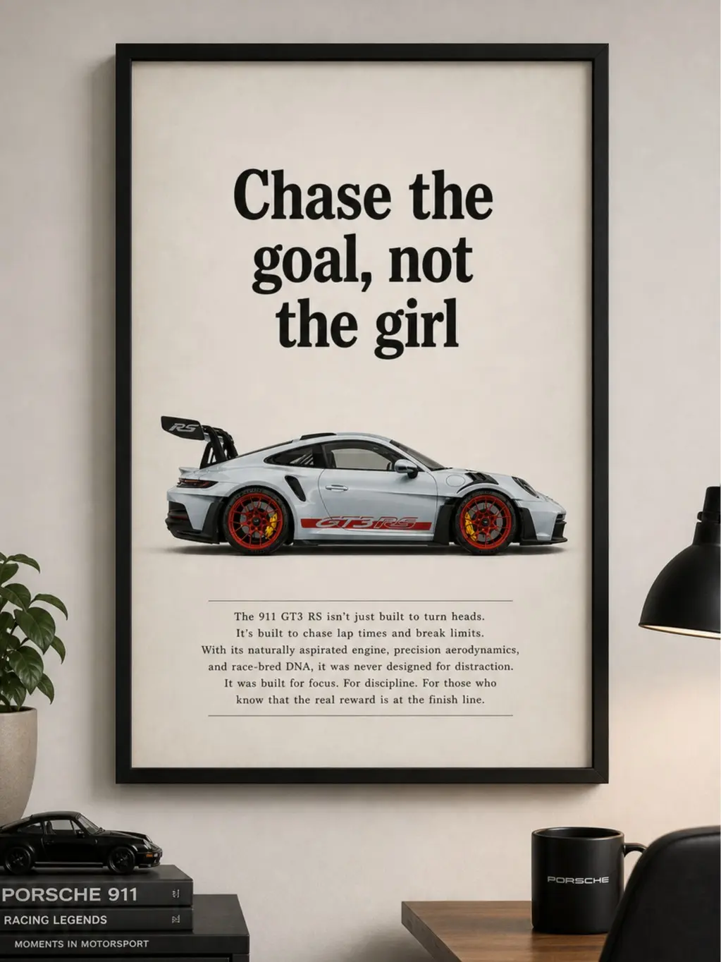 Porsche 992 GT3RS Vehicles Poster, Luxury Black Framed Wall Art, Home Aesthetic Decor for Home Bedroom
