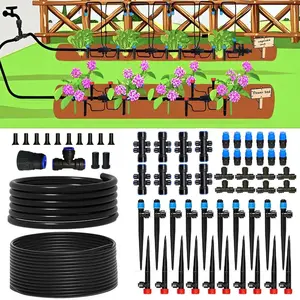 95.5ft Drip Irrigation System Kit, Automatic Garden Watering Sprinkler, 1/2 & 1/4 Inch Tubing Hose, Quick Connector for Outdoor Use, Automatic Watering Devices