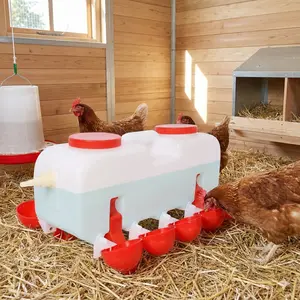 10-Cup Poultry Waterer | Easy to Assemble & Clean - For Chickens Ducks Geese 2.5-gallon capacity