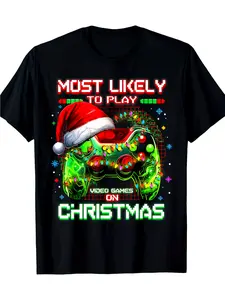 Men's Retro Gaming Christmas T-Shirt - Most Likely