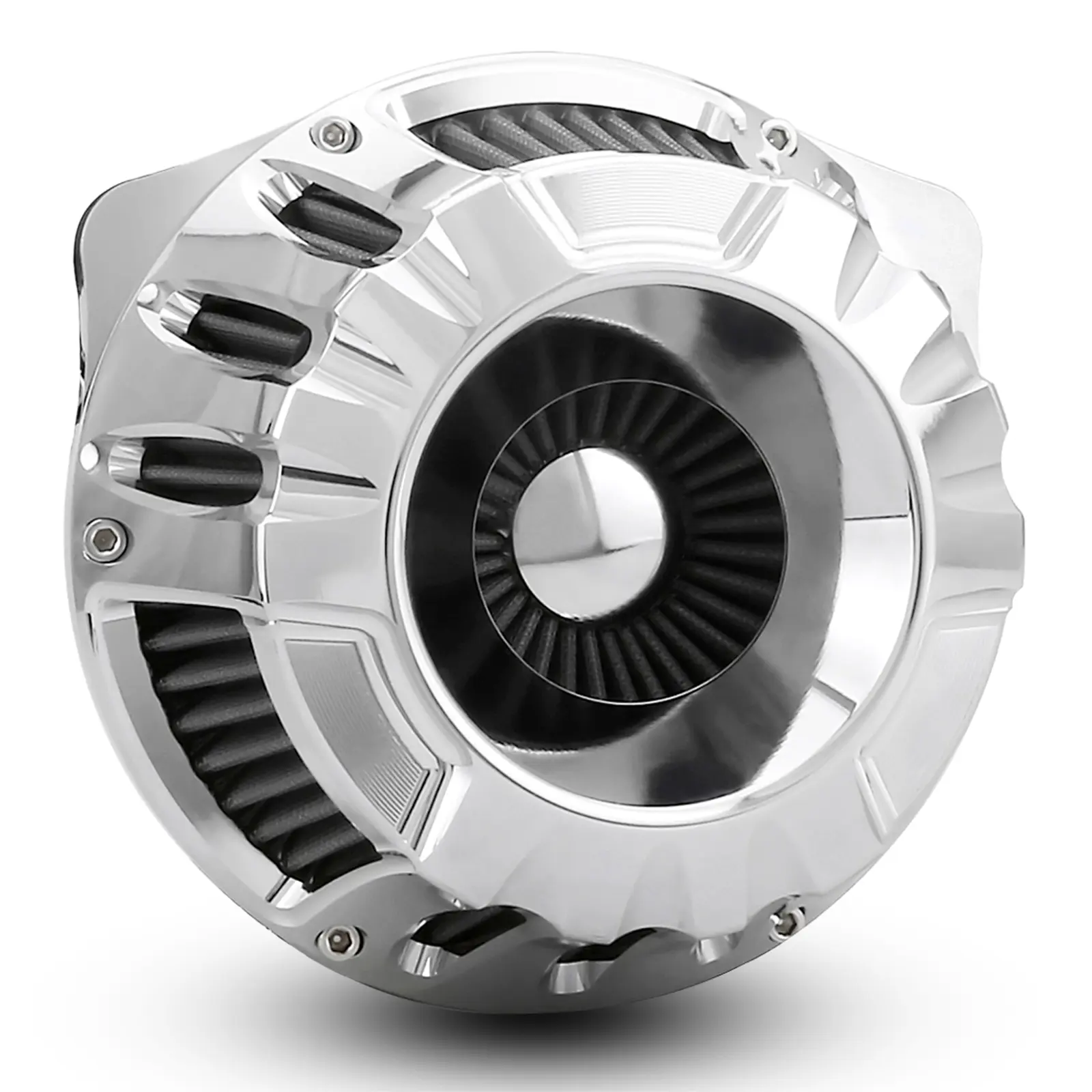 Screamin Chromed AIR CLEANER Kits for Harley Davidson 2009-2013 FLHTCUTG Tri Glide Ultra Classic & 2016-2017 FLSTC Heritage Softail Classic Billet Aluminum High Flow Performance Air Filter - Motor Parts Accessories