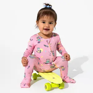 Skater Kitty Bamboo Convertible Footie Bodysuit