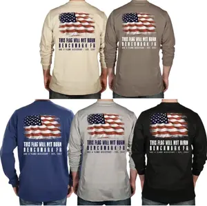 #Benchmark FR This Flag Will Not Burn Flame Resistant Long Sleeve Shirt, Mens Pullover Printed Shirt, Menswear Graphic Hoodie, Unisex Tshirt, Sweatshirt, Gift For Men And Women 4FW