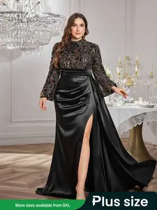 Random Cut Design, Versatile Crafting Supplies, Ideal for DIY Projects & Creative Crafts, Enhance Your Crafty Creativity! Formal Fitted Satin Sequins Dress