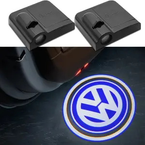For Volkswagen VW GOLF POLO PASSAT TIGUAN TOURAN TOUAREG Auto Goods Accessories 1/2/4pcs Car Logo Welcome Emblem Light Led Door Light Projector Courtesy Shadow Welcome Lamp Wireless Laser Projecto
