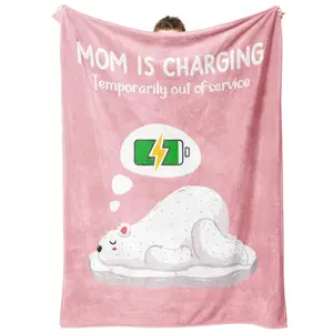 Best Mom Ever Super Soft Funny Blanket, 1000 Thread Count King Size Pink Satin Ruffle Bedding Sheet Set, Ideal Mother’s Day/Birthday Gift for New Moms
