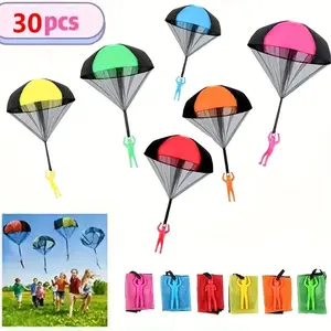 10/20/30 Pack Mini Parachute Toys - Multi-color plastic parachutes, great for outdoor play, party favors, and Christmas gifts, lightweight and durable design, sturdy parachute material, fun gift idea, parachute accessories, festival gift items, vivid para