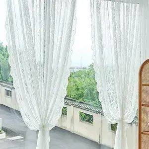 Lace Curtain, 2 Counts Window Screen, No Punching Curtain, Living Room Bedroom Balcony Bay Window Curtain, Short Partition Curtain, Room Decor Curtain