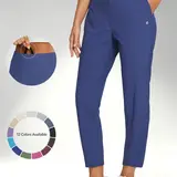 baleaf Business Casual Pants for Women Summer 26"/27" Ankle Pants Breathable Lightweight Stretch Work School Cummute Casual Dailywear Golf Cropped Pants Soft UPF50+ with Zipper Pockets