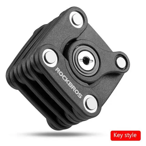 ROCkBROS Brand-Tagged High-Security Bike Lock - Zinc Alloy, Drill-Resistant Cylinder, Password & Key Access, Handlebar & Mounting Rack Compatible, 70/85 cm, 650g Cycling Accessory for Bikes