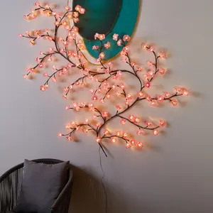 Coral LED Branch Light, Coral Lamp, Willow Vine Flower String Lights, Realistic Cherry with Colorful Lights, Wall Decor, Desk Decoration