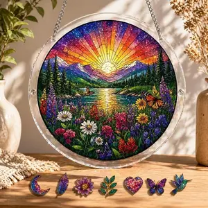 Wildflower Suncatcher Puzzle DIY Kit, Acrylic Window Hanging Decor, Adult Craft Kit, Floral Suncatcher, Rainbow Light Maker, Gift for Her