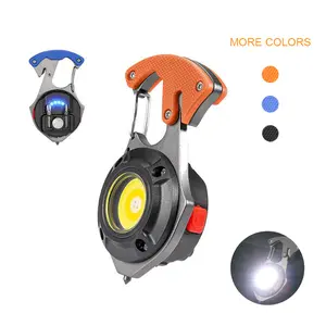 【TikTokShopBlackFriday】Portable Multitool Keychain Flashlight, Rechargeable COB LED Work Light Rechargeable,Multi Tool Flashlight with Magnet, Cutter, Screwdrivers & hammer, Survival Gadgets for Camping Hiking & Emergency Use,hashtag, TikTokShopCyberMonda